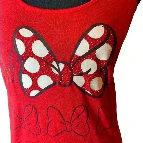 Disney Tops Disney Parks Minnie Mouse Classic Bows Red Sleeveless Tank - Picture 3 of 5